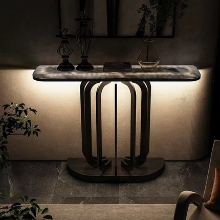 Golden Stainless Steel Console Table with Marble Top Entryway Super Console Mini Tables Home Furniture