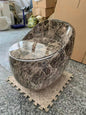 Luxury Dark Brown Marble Egg-Shaped Toilet – Porcelain One-Piece Siphonic WC for Modern Bathrooms