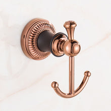 Load image into Gallery viewer, Rose Gold Black Bathroom Accessories Set Towel Holder Rack Set, Tissue Holder, cleaning holder, toothbrush holder
