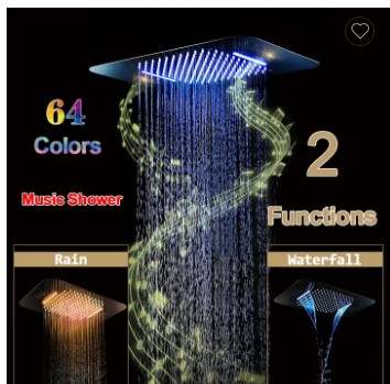 304 Stainless Steel Rose Gold Built in Ceiling Shower with 64 Colors Luxury Edition