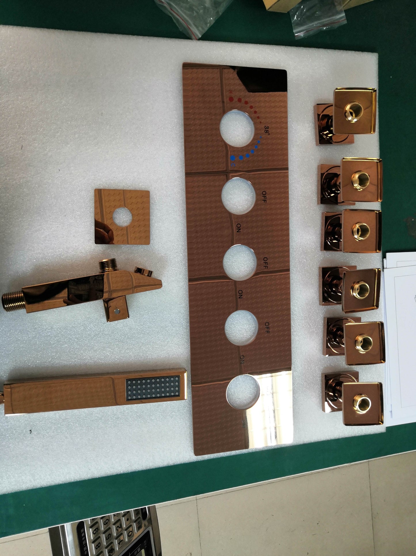 304 Stainless Steel Rose Gold Built in Ceiling Shower with 64 Colors Luxury Edition