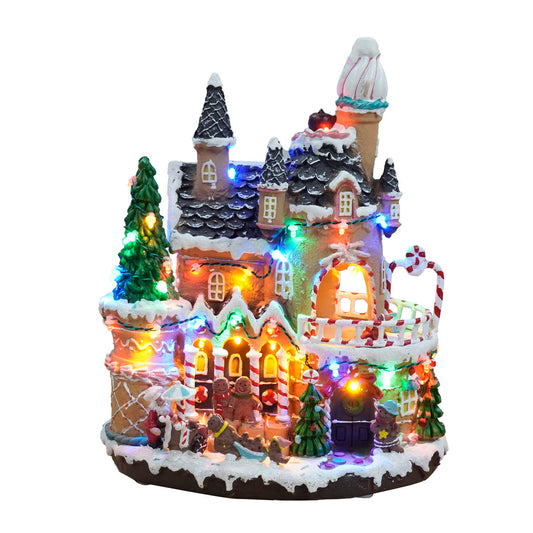 Christmas Decoration Gingerbread House with Moving Gingers Christmas Village Lighted
