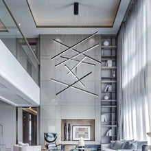 Load image into Gallery viewer, Long drop chandelier for staircase

High ceiling staircase chandelier

Spiral staircase chandelier

Contemporary staircase chandelier

Large staircase chandelier
