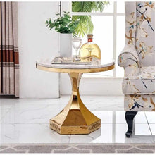 Load image into Gallery viewer, Modern Simple Design Small Coffee Table Metal with Marble Tempered Glass  Panel Sofa Side Corner Use
