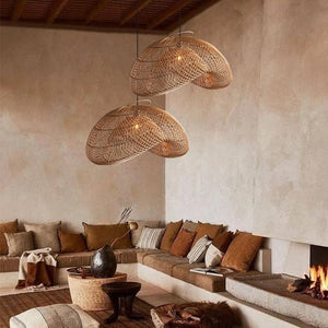 Custom Woven Rattan Ceiling Light – Decorative Pendant Lamp for Bedroom, Living Room & Hotel Interiors