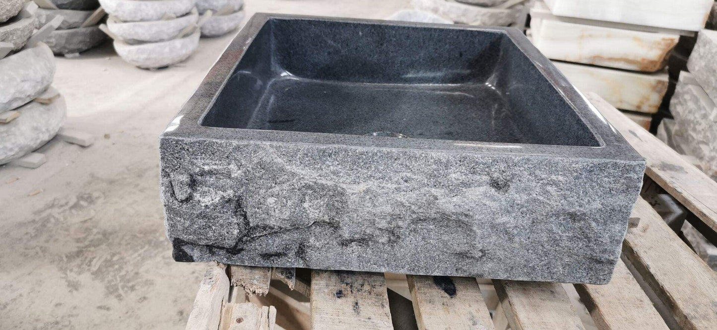 Luxury Rectangular Bathroom Sink – Natural Marble and Granite Stone Washbasin