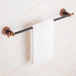 Rose Gold Black Bathroom Accessories Set Towel Holder Rack Set, Tissue Holder, cleaning holder, toothbrush holder