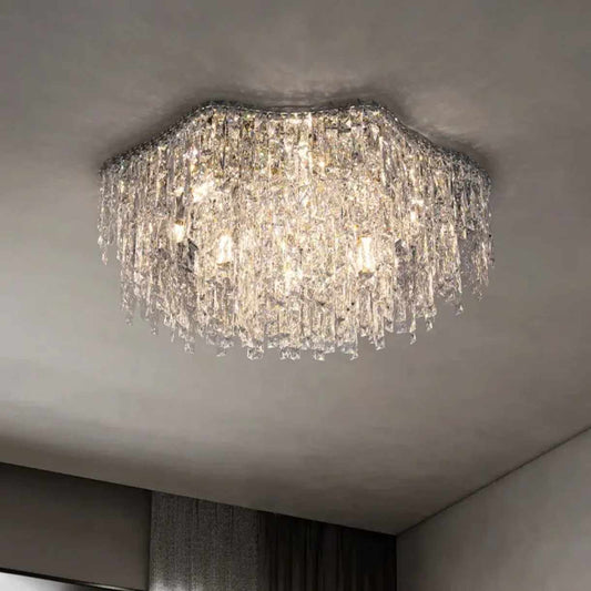 Modern Luxury Crystal Chandelier – Elegant LED Ceiling Light for Living Room & Bedroom Décor