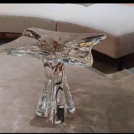 Hochwertiger, transparenter Beistelltisch mit integriertem Pflanzeneinsatz aus Acrylglas – luxuriöses Deko-Möbelstück 