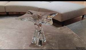 Top Quality Clear End Table  Side Table Embed Plants in Acrylic Crystal Luxury Decor Furniture