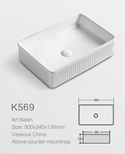 Rectangular Hand Wash Basin Table Top Mounted Bathroom Vanity Sink Modern Art Wash Basin Countertop Wash Sink for Home Hotel Apartment Villa