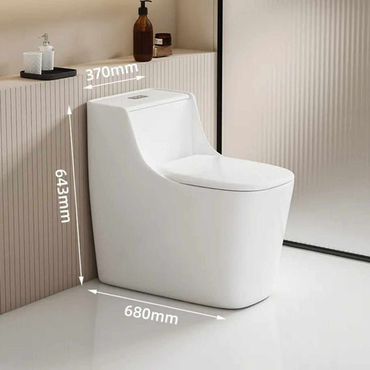 Modern Simple One-Piece Floor Mounted Toilet – Siphonic WC Sanitary Ware Commode Bowl