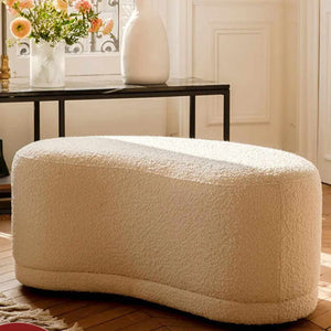 Luxury Crescent-Shaped Footrest Ottoman – Lightweight Shoe-Changing Stool with Hidden Storage for Living Room & Bedroom