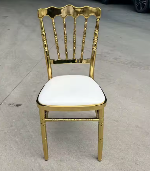 Modern Gold Metal Frame Chair – Stylish Shiny Accent Seating