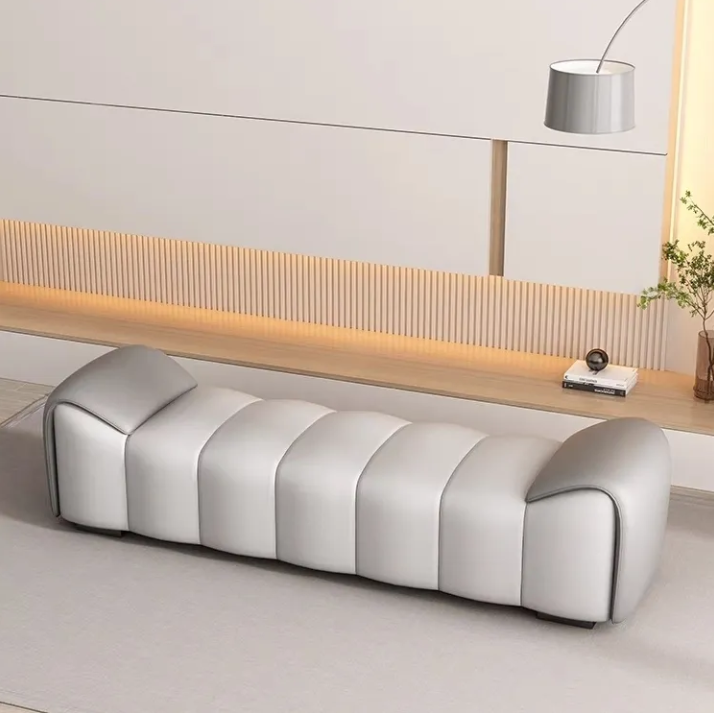 Contemporary Bed End Bench – Long Sofa Stool for Entrance, Dressing Room, or Lounge Seating