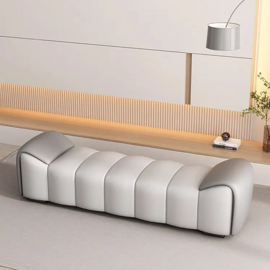 Contemporary Bed End Bench – Long Sofa Stool for Entrance, Dressing Room, or Lounge Seating