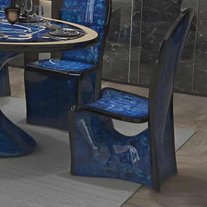 Modern Luxury Dining Table and Chair Set – High-End Blue Upholstered Seats, Easy Assembly, Comfortable Home Furniture