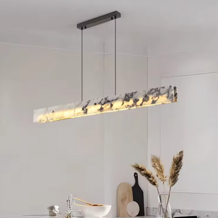 Modern Natural Marble Long Strip Minimalist Chandelier
