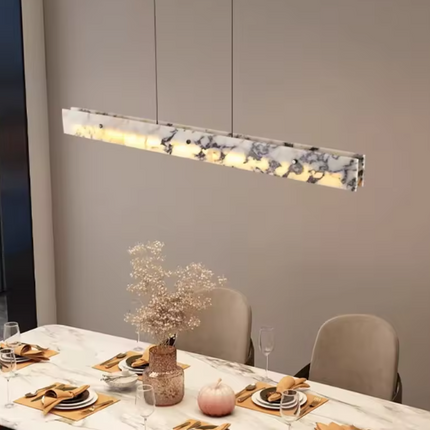 Modern Natural Marble Long Strip Minimalist Chandelier