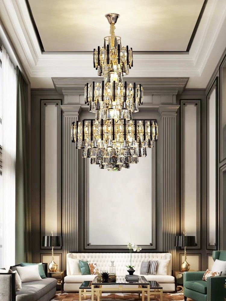 Modern Luxury K9 Crystal Chandelier – Exquisite Gold LED Decorative Light for Foyers, Hotel Lobbies & Villas
