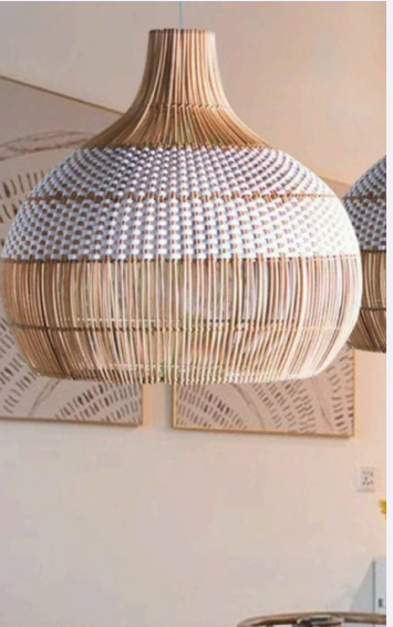 Natural Rattan Pendant Light – Handmade Hanging Ceiling Lamp for Restaurant, Bedroom & Home Interiors