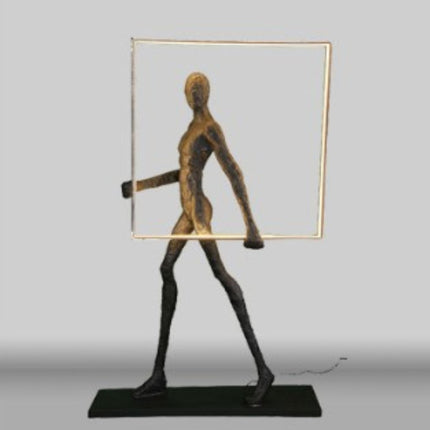 Human Sculpture Floor Light Standing Statue Lamp for Art Gallery Decoration Shopping Mall Hall Modern Luminous Decorative Lighting