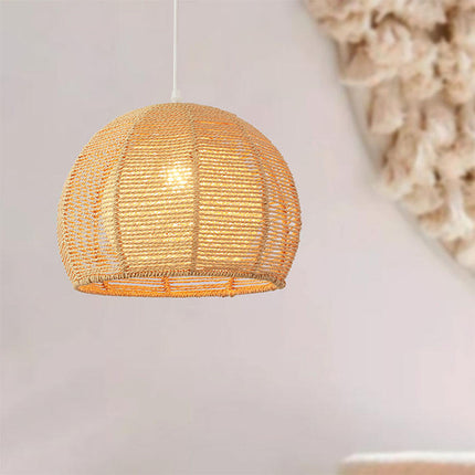 Elegant Japanese-Style Hemp Rope Chandelier – Handmade Pendant Light for Living Room, Dining, or Bedroom