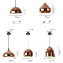 Load image into Gallery viewer, Glass Rose Gold Pendant Light Decorative Ceiling Hanging Light Rose Gold Iron Metal Modern Pendant Lamp for Dining Table
