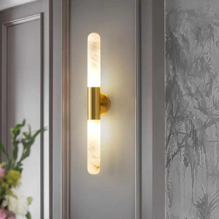 Nordic Creative Wandleuchte aus natürlichem Alabaster mit LED-Beleuchtung aus echtem spanischem Marmor