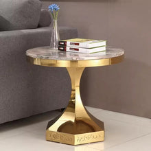 Load image into Gallery viewer, Modern Simple Design Small Coffee Table Metal with Marble Tempered Glass  Panel Sofa Side Corner Use
