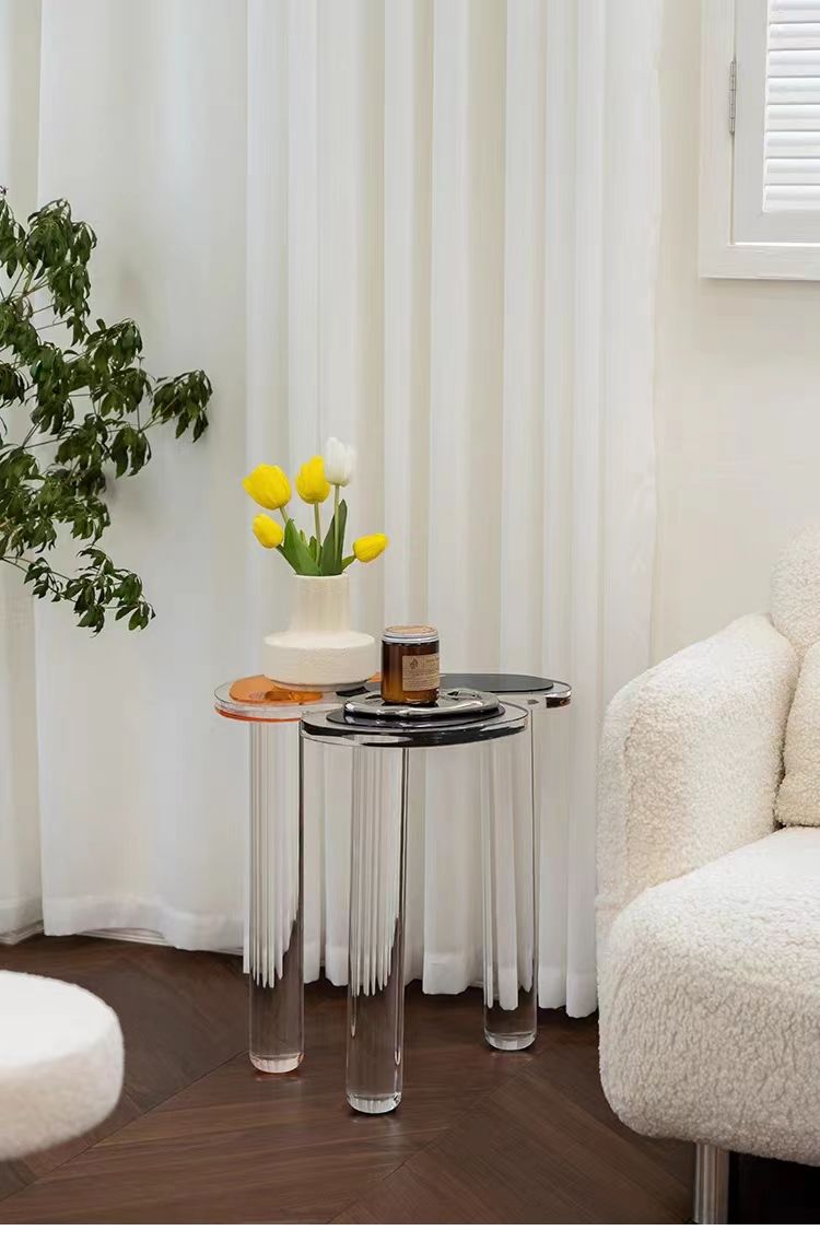 Nordic Light Luxury Acrylic Coffee Table – Modern Special-Shaped Living Room Sofa Table for Contemporary Interiors