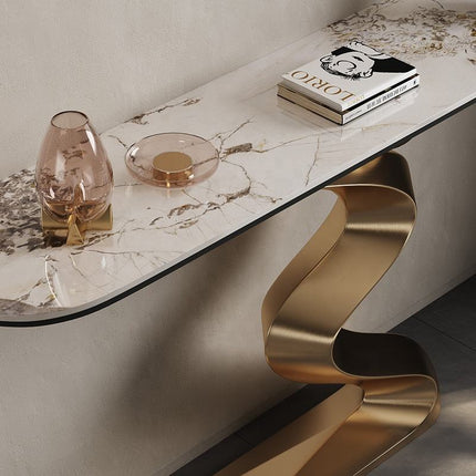 Luxury Golden Console Table – Durable Entryway, Porch, and Foyer Side Table for Living Room Furniture