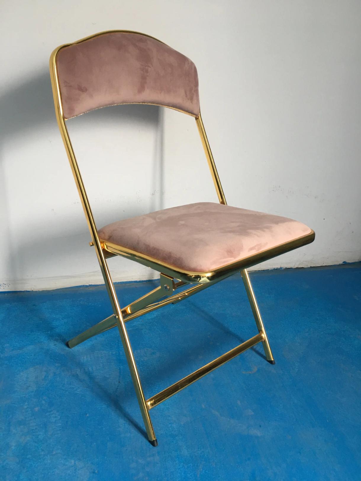 Event Folding Banquet Dining Garden Corduroy Chair for Cafe – La