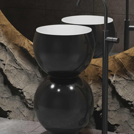 Unique Design Outdoor Pedestal Wash Basin – Modern Stainless Steel Floor Standing Sink for Villas, Gardens & Balconies