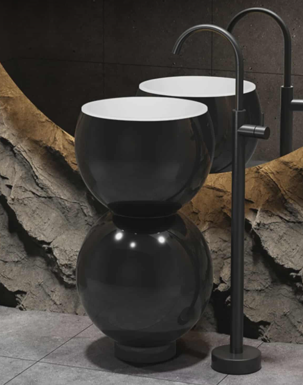 Unique Design Outdoor Pedestal Wash Basin – Modern Stainless Steel Floor Standing Sink for Villas, Gardens & Balconies