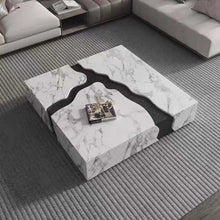 Load image into Gallery viewer, Trendy Italian Luxurious Stylish Chic Veneer Sticker Square Coffee Table Modern Tea Table for Living Room
