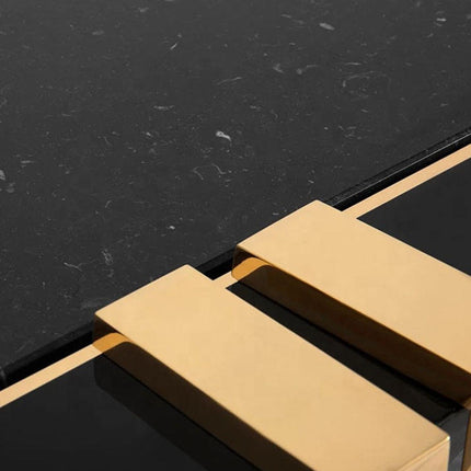 Luxury Home Furniture Hot Sale Lobby Gold Stainless Steel Wooden Small Black Console Table Hallway Console Table