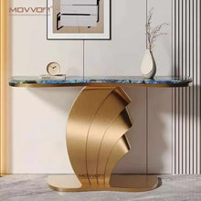 Lade das Bild in den Galerie-Viewer, Modern Italian Style Marble Console Table – Luxury Rock Slab Entrance Table for Living Room Furniture
