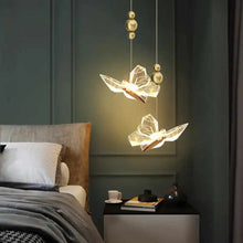Load image into Gallery viewer, Modern Light Luxury Butterfly Crystal Pendant Lamp – LED Chandelier for Bedroom, Living Room, and Corridor Decoration
