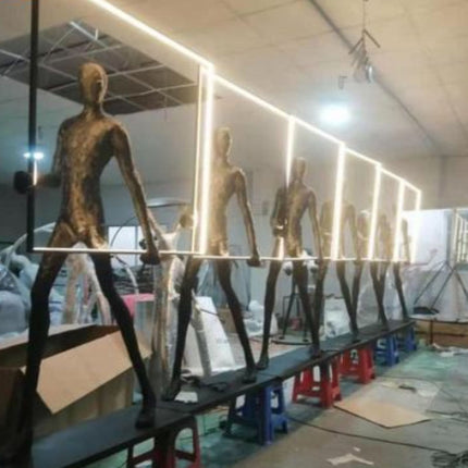 Human Sculpture Floor Light Standing Statue Lamp for Art Gallery Decoration Shopping Mall Hall Modern Luminous Decorative Lighting