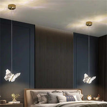 Load image into Gallery viewer, Modern Light Luxury Butterfly Crystal Pendant Lamp – LED Chandelier for Bedroom, Living Room, and Corridor Decoration
