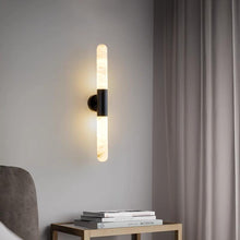 Cargar imagen en el visor de la galería, Nordic Creative Natural Alabaster Wall Lamp with Real Spanish Marble LED
