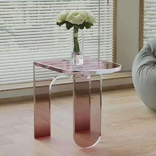 Clear Acrylic Round Coffee Table – Modern Living Room Sofa Corner & Dining Table