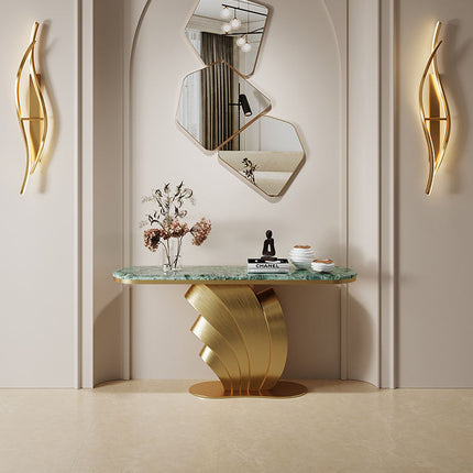 Modern Italian Style Marble Console Table – Luxury Rock Slab Entrance Table for Living Room Furniture