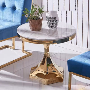 Modern Simple Design Small Coffee Table Metal with Marble Tempered Glass  Panel Sofa Side Corner Use