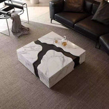 Load image into Gallery viewer, Trendy Italian Luxurious Stylish Chic Veneer Sticker Square Coffee Table Modern Tea Table for Living Room
