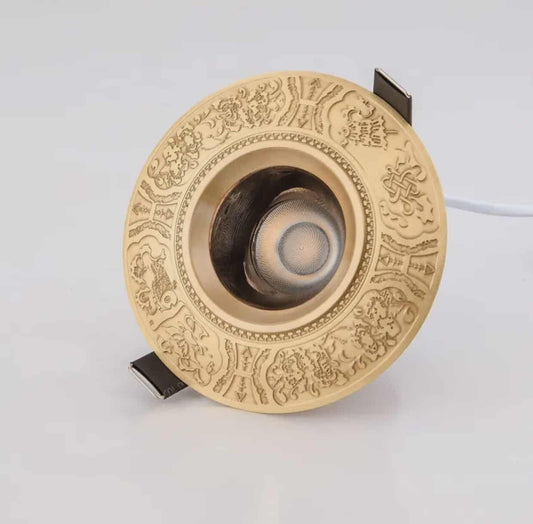 European Copper LED Recessed Pin Light – Embedded Ceiling Spotlight with Dimming & Non-Dimming Options, Removable Bulb for Modern Interiors