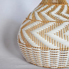 Load image into Gallery viewer, Rattan Ceiling Pendant Light with White Lining – Handmade Hanging Lamp for Living Room, Bedroom &amp; Home Interiors
