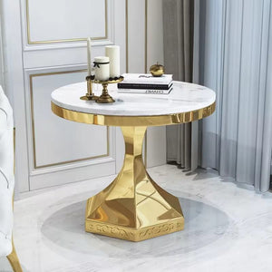 Modern Simple Design Small Coffee Table Metal with Marble Tempered Glass  Panel Sofa Side Corner Use
