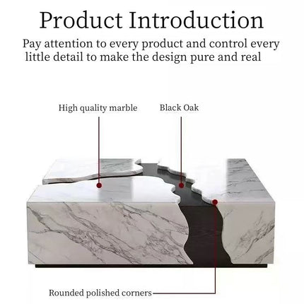 Trendy Italian Luxurious Stylish Chic Veneer Sticker Square Coffee Table Modern Tea Table for Living Room